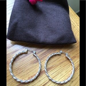 Classic silver hoops